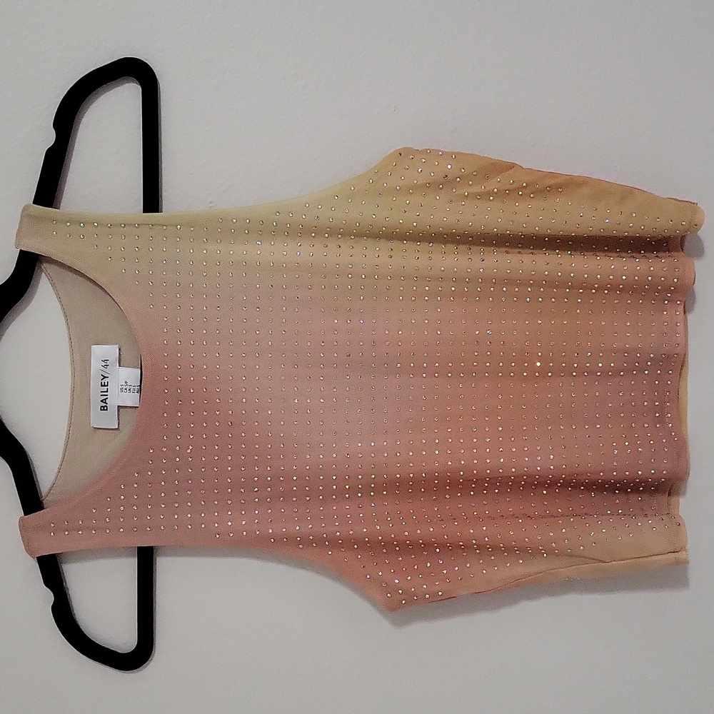 Bailey 44 Ombre Sorbet Rhinestone Embellished Sleeveless Top